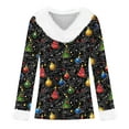 thumbnail image 4 of Craaazy Christmas Womens Shirts Funny Xmas Printed Furry V Neck Sweatshirt for Women Long Sleeve Womens Tops Gifts for Women, 4 of 4