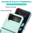 thumbnail image 4 of Heavy Duty Case for Samsung Galaxy Z Flip 4, Full Body Case with 360° Rotation Metal Ring Holder Kickstand Rugged Shockproof Anti-Scratch Case,Pink, 4 of 5