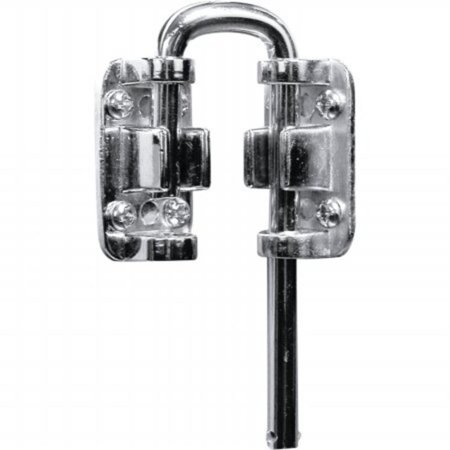 Defender Security U 9846 Sliding Door Loop Lock, 1-1/8 In., Hardened Steel Bar W/Diecast Base, Nickel