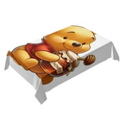 Winnie the Pooh square tablecloth has an iconic print, fits most tables, and is easy to care for. It adds a nostalgic touch and is perfect for fans，55" x 71"（140*180cm）