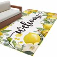 thumbnail image 2 of Rectangle Area Rug 4x6ft, Summer Yellow Lemon Welcome Quote Non-Shedding Washable Area Rug, Farmhouse Wild Flower Non Slip Low-Profile Rugs for Living Room, Bedroom Dining Room, 2 of 9