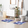 thumbnail image 5 of Toilet Rug Set Non-Slip Bathroom Rugs Soft Plush Machine Washable Contour Bath Mat Abstract Tie Dyeing 24x20/24x16, 5 of 9