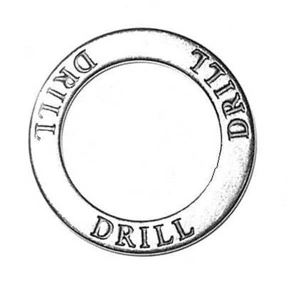 Sterling Silver 18" 1mm Two Sided DRILL Circle Shaped Affirmation Slide Pendant Necklace
