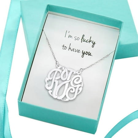 Monogrammed Jewelry - I'm So Lucky to Have You Monogram Necklace, Gift Boxed