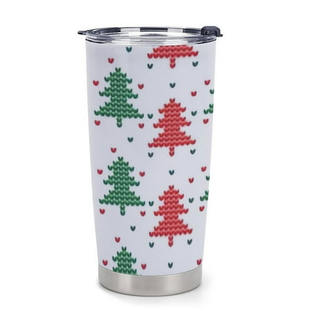

ANYWAY.GO Thermal Insulation Coffee Travel Mug with Lid Spill Proof Knitted Winter Festive Christmas Pattern Portable Thermal Thermal Cup for Car 20oz