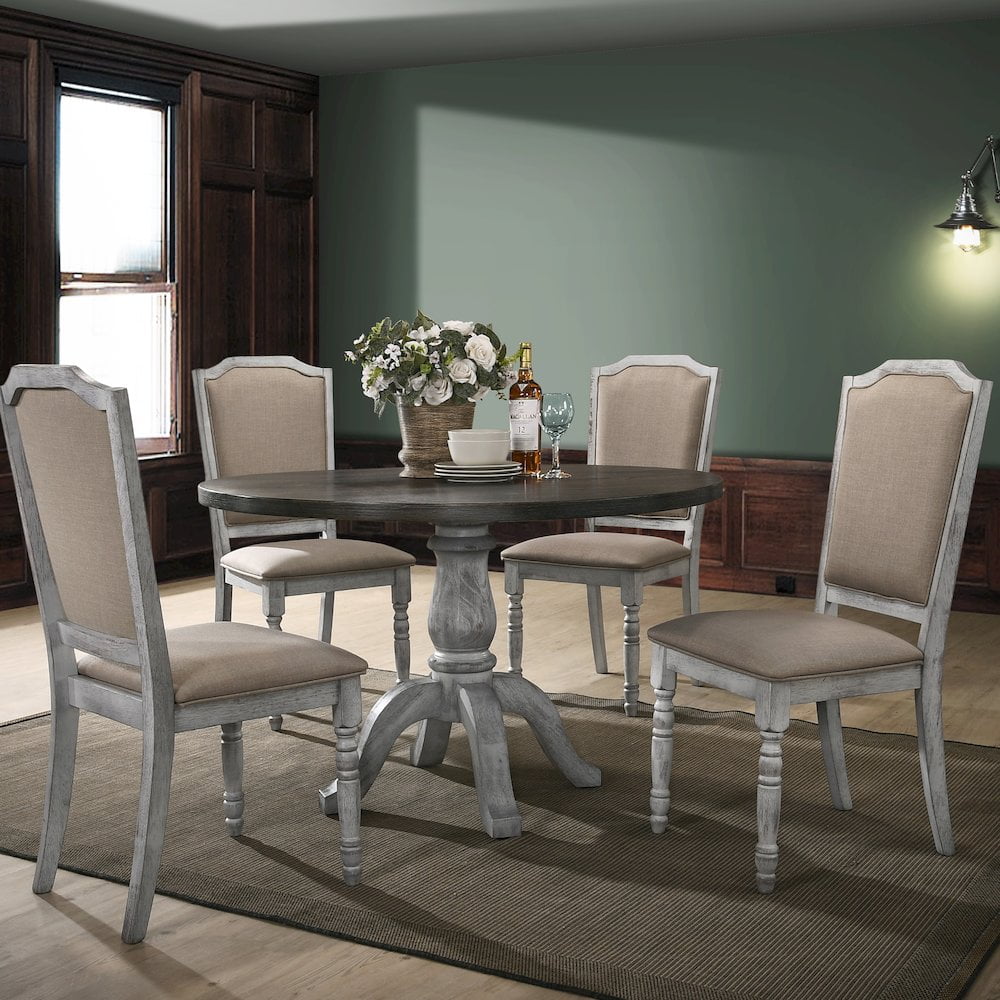 Roundhill Furniture Iris Dining Chair, Set of 2, Brown