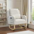 thumbnail image 5 of Muumblus Linen Glider Rocking Chair for Baby Nursery, High Back, Indoor, Beige, 5 of 8