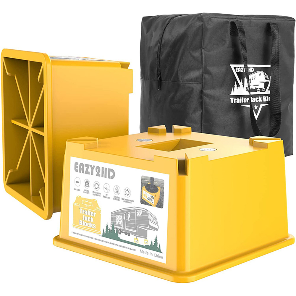Trailer Jack Block 2 Pack Rv And Camper Blocks For Any Tongue Jack, Post, Foot, Or Stabilizer