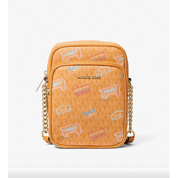 Michael Kors Jet Set Medium Embellished Signature Logo Crossbody Bag