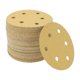 thumbnail image 1 of 70 Pcs Discos de Lija Redondos 60 Grano Hook and Loop Hojas de Lijado Universales para Reacondicionamiento Automotriz 125x125mm Óxido de Aluminio Amarillo, 1 of 7