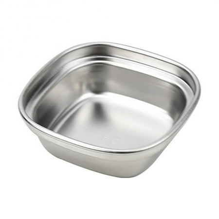 

Spice Divided Small Dish Rectangle Spice Plates Stainless Steel Sauce Dish Serving Tray SILVER ONE GRID