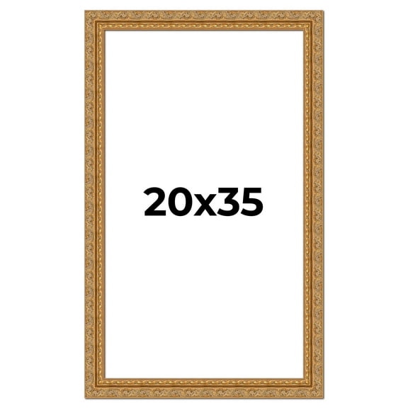 20x35 Frame Gold Ornate Solid Wood Picture Frame | 2 Inch Moulding Width | Firman Traditional Photo