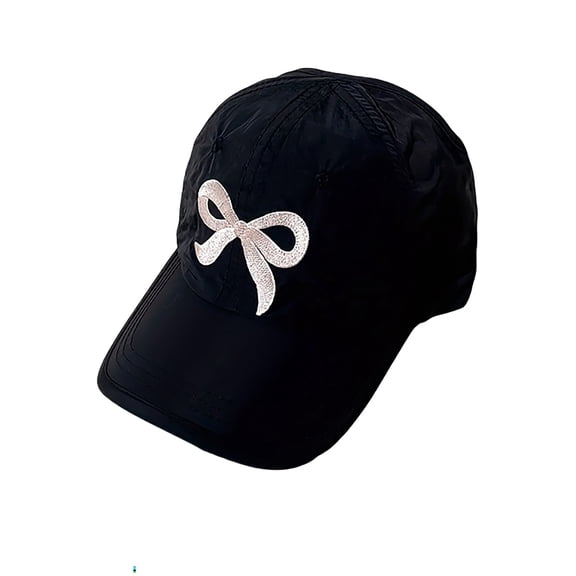 Bobifish Girls Baseball Cap Bow Embroidery Adjustable Sweet Cap Breathable Summer Daily Sun Protection Hat