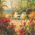 thumbnail image 2 of Oxley, Vail 15x15 Black Ornate Wood Framed with Double Matting Museum Art Print Titled - Seaside Garden, 2 of 4