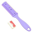 thumbnail image 2 of Trayknick Double Sided Magic Blade Comb Barbers Hair Cut Styling Razors Hairdressing Tools Purple, 2 of 13