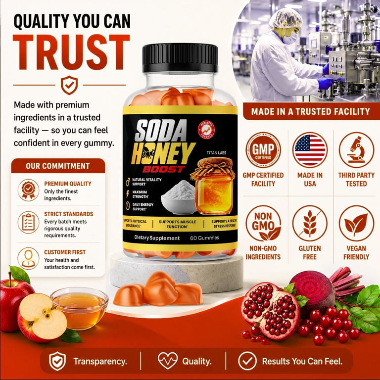 SodaHoney Boost ACV Male Gummies Advanced Formula Vitamin Supplement (2 ...