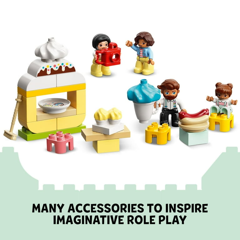 LEGO DUPLO Town Amusement Park 10956 Educational Toy for Toddlers 2 7 Figures Carousel Ferris Wheel Train Slides Walmart
