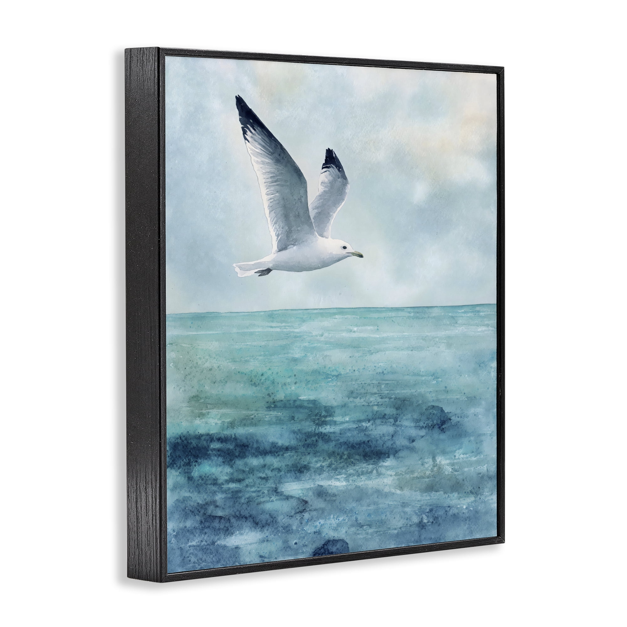 Stupell Industries Seagull With Black Tips Black Framed Giclee Art, design by Franklyn Gregory