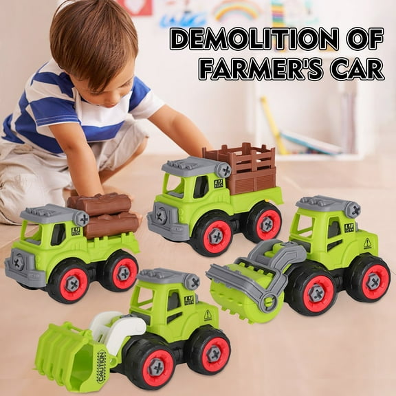 ABPWLY Toys Combination Car Toy Set Disassembly Assembly Fire Truck with Screwdriver Toys for Girls