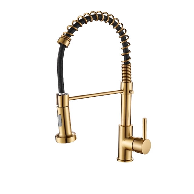 Deck Mounted Flexible Kitchen Faucets Pull Out Mixer Tap Black Hot Cold Kitchen Faucet Spring Style With Spray Mixers Taps ,Built To Last