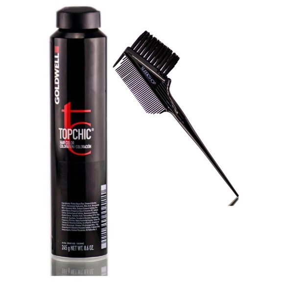 Blonding-Cream Ash , Goldwell TOPCHIC Canisters (8.6 ounce Can) Professional Hair Color Topchick Top Chic Chick Haircolor Dye - Pack of 1 w/ Sleekshop 3-in-1 Brush Comb