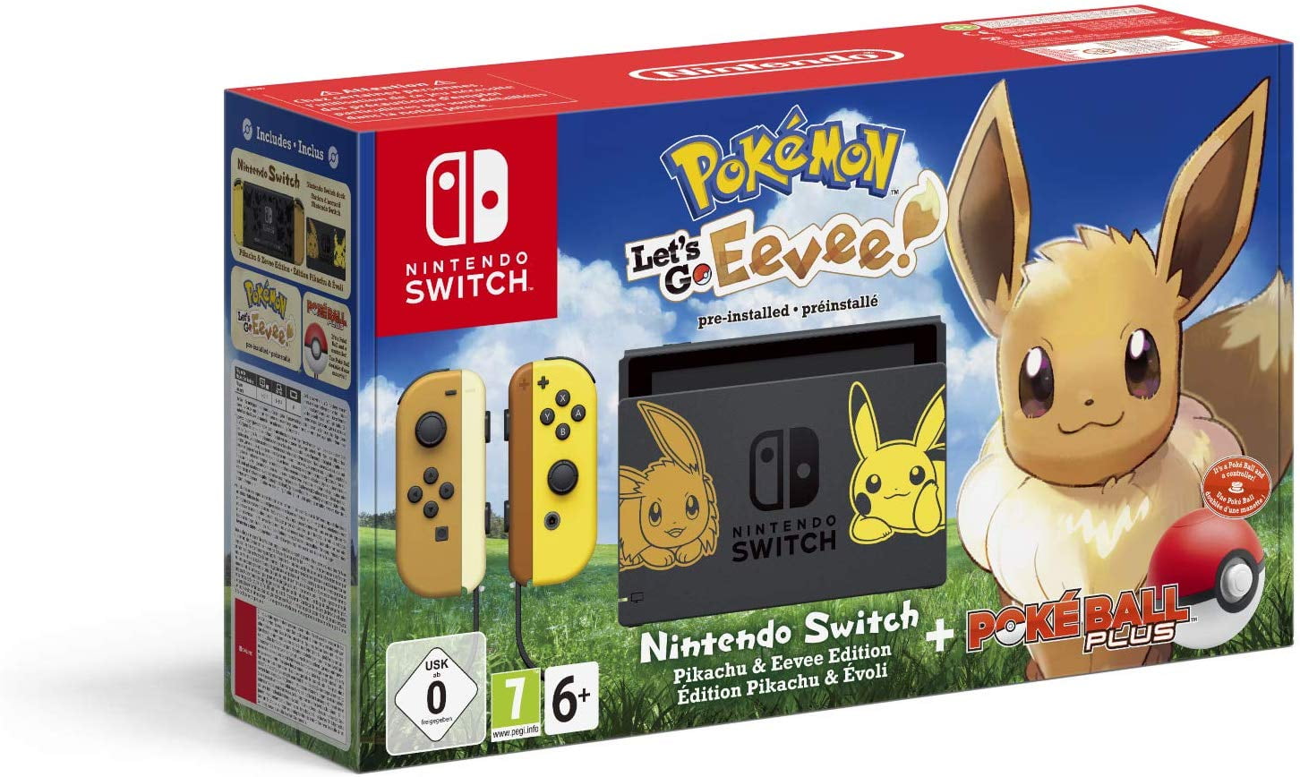 Wear out Applicant overthrow NSW NINTENDO SWITCH PIKACHU & EEVEE EDITION WITH POKÉMON: LET'S GO, EEVEE!  + POKÉ BALL PLUS [LIMITED EDITION] (US) - Walmart.com