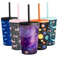 thumbnail image 2 of Simple Modern Kids Insulated Water Bottle Cup with Straw Stainless Steel Flask Metal Thermos for Toddlers Boys and Girls, 12oz, Nebula Simple Modern Ver descripción, 2 of 2
