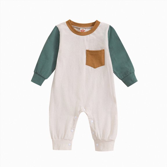 WUANDIXFA Preemie Clothes Boys 3 6 9 12 18 Months Newborn Outfits Baby Boy Clothes Long Sleeve Romper Jumpsuit,AG,0-3 Months