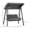 thumbnail image 3 of Outsunny 2 Seater Outdoor Swing Chair Porch Swing Bench with Canopy, 3 of 10