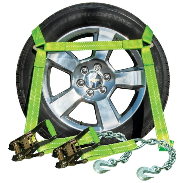 VULCAN HighViz Side Rail Car Tie Down with Chain Anchors 3300 lbs