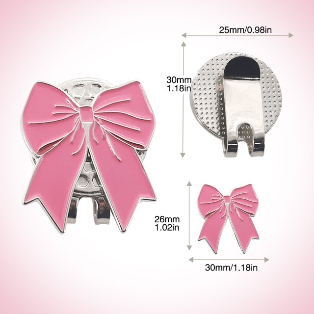 Golf Ball Marker Golf Cap Clips With Magnet Mark Golf Ball Position Removable Metal Petal Pattern Drop Ship Golf Accessories Pink Bow Tie