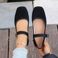 thumbnail image 2 of Runing Casual Fashion Walking Slip On Sneakers Lightweight Breathable Shoes Womens Mary Jane Flats with Strap Square Toe Dressy Shoes, 2 of 9
