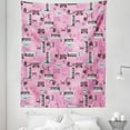thumbnail image 1 of Pink Tapestry, Listen to Music Theme Vintage Cassettes Headphones Keyboards Funky Retro Illustration, Fabric Wall Hanging Decor for Bedroom Living Room Dorm, 5 Sizes, Pink, by Ambesonne, 1 of 1