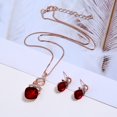thumbnail image 4 of Ziurtnc 1 Set Women Necklace Geometric Cubic Zirconia Twisting Elegant Red Square Rhinestone Inlaid Stud Earrings Kit Fashion Jewelry, 4 of 7