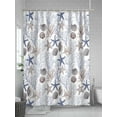 thumbnail image 5 of Fsddascl Blue Coastal Shower Curtain Set - 72" x 78" Washable Bathtub Curtain with 12 Hooks, Starfish Shell Coral Ocean Waterproof Fabric Stall Shower Curtains for Bathroom/Bathtub Décor, 5 of 6