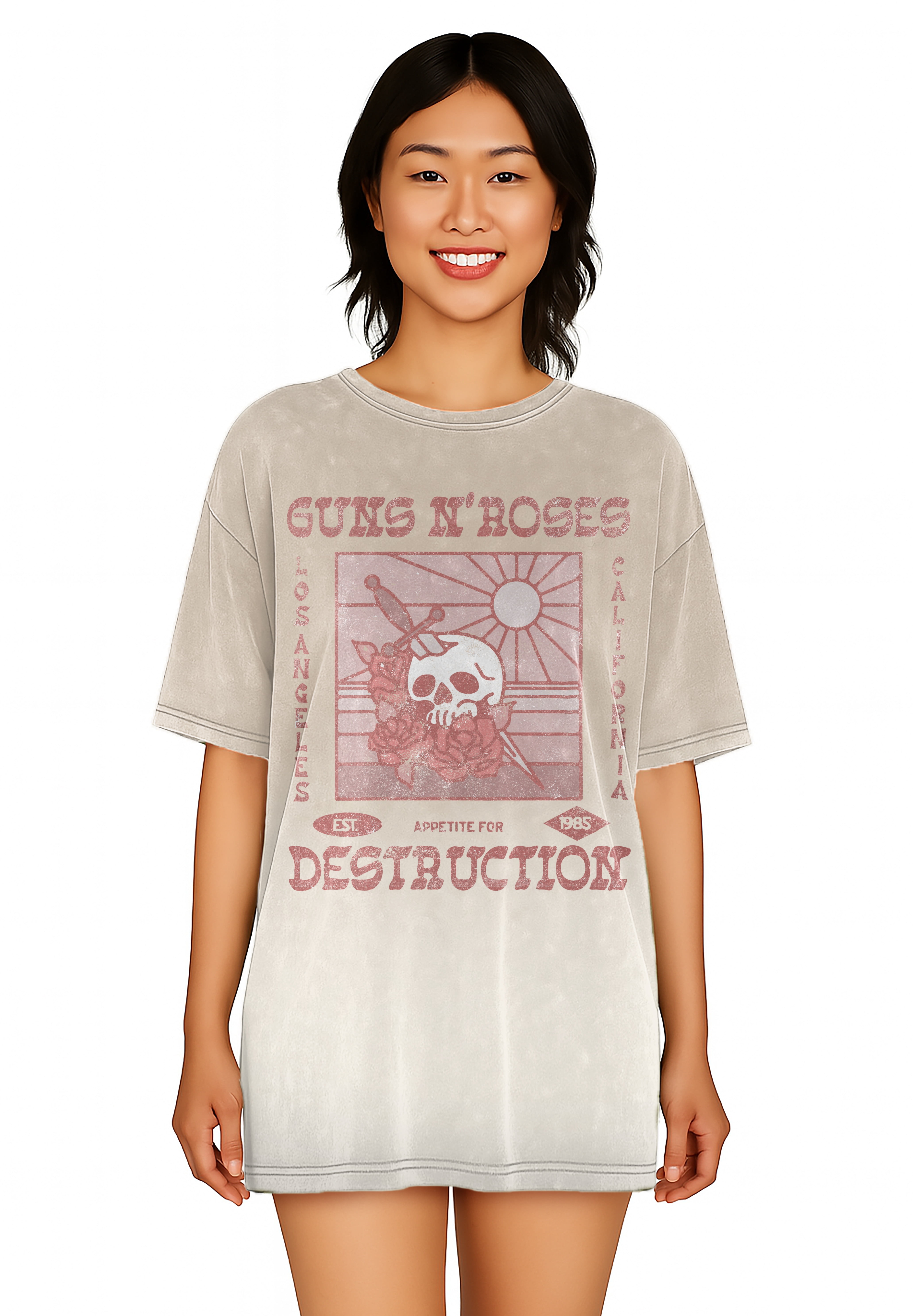 Guns N Roses Women's Oversized Sleep Shirt, Sizes XS-3X