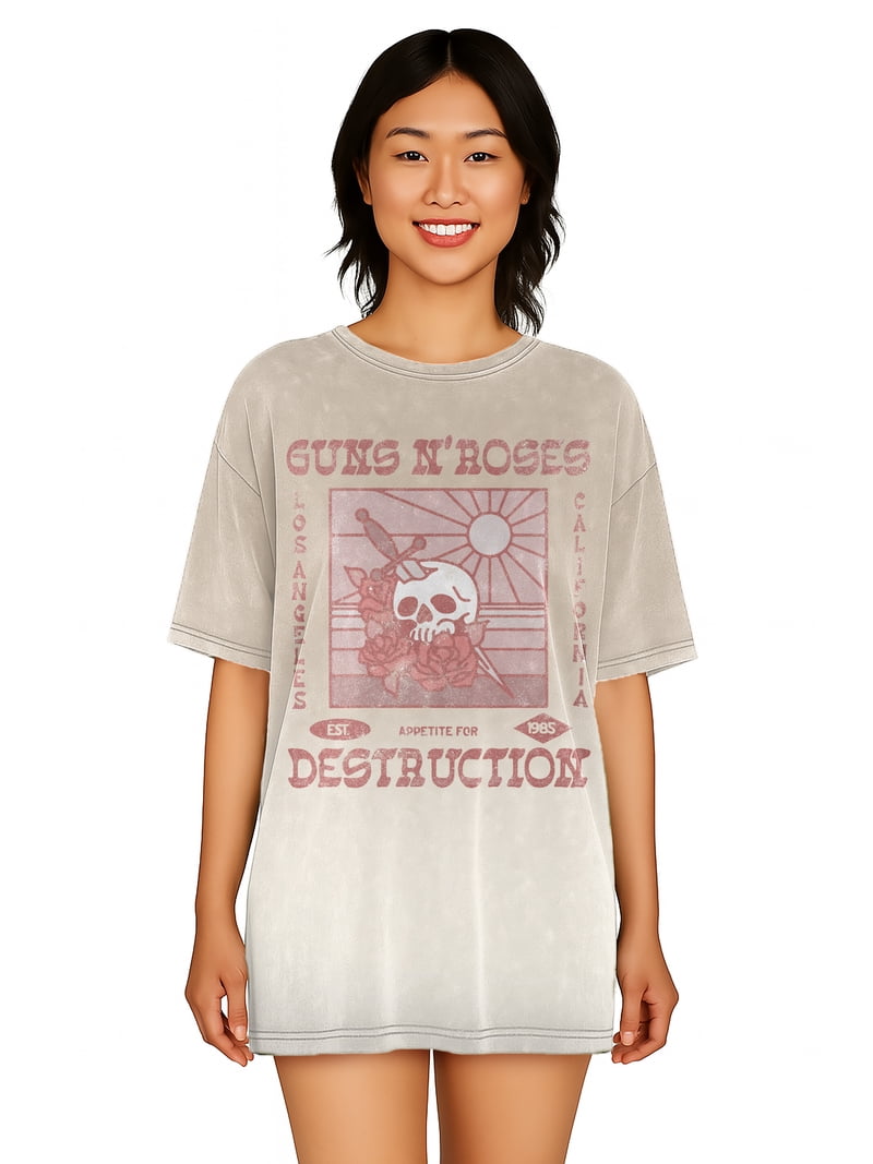 Guns N Roses Women's Oversized Sleep Shirt, Sizes XS-3X - Walmart.com