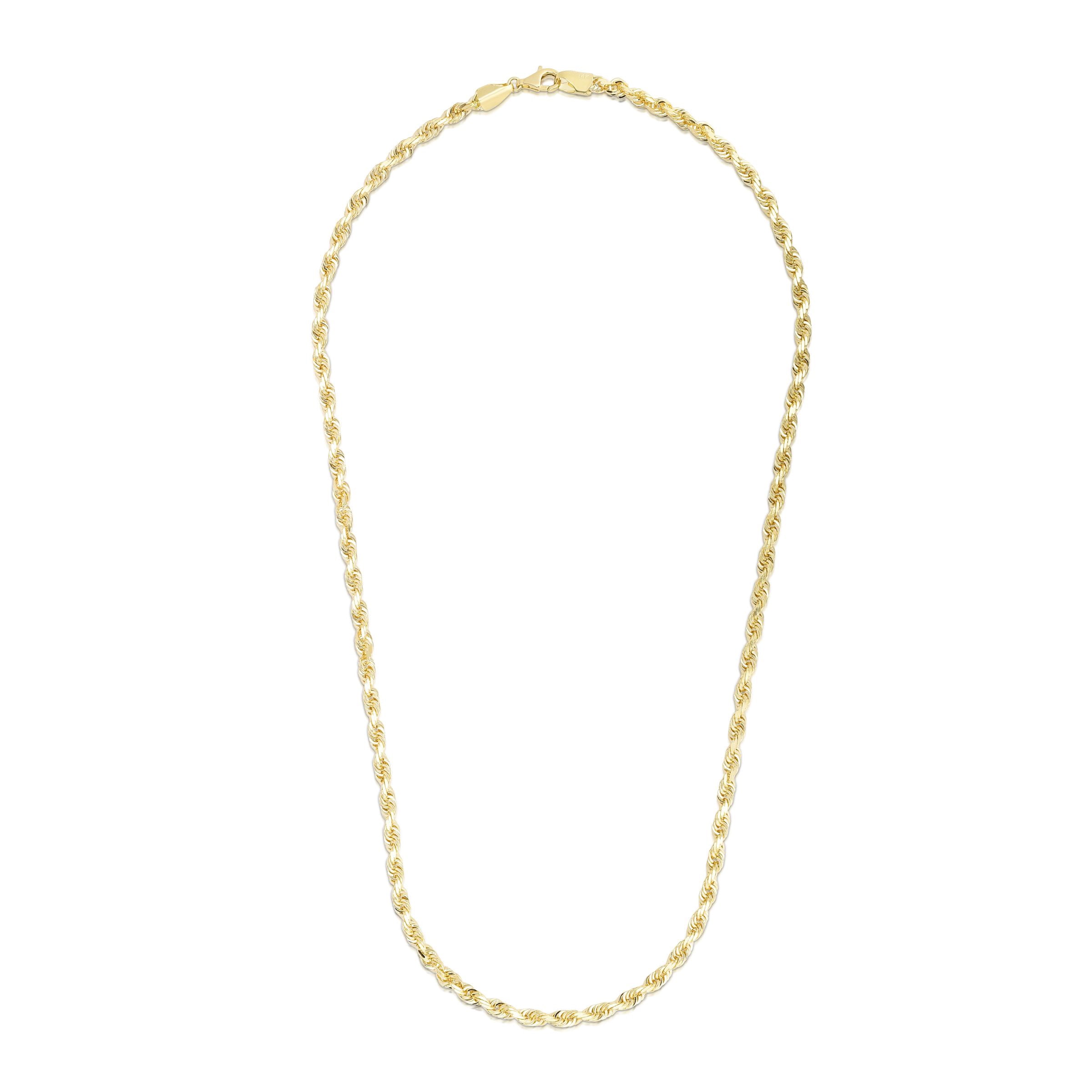14k Solid Yellow Gold 3.3mm Diamond-cut 