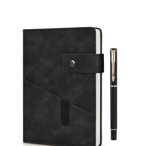 Cuaderno Pasta Dura Libreta Escolar 200 Páginas Pluma Regalo Xtellar negro