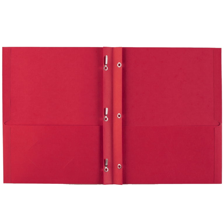 Avery Two Pocket Folders with 3 Prong Fasteners, 25 Red Paper