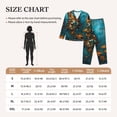 thumbnail image 4 of Salouo Elegant Butterfly And Flowers Pattern Women's Pajamas Set Long Sleeve Button Down Sleepwear Soft Pj Lounge Sets for women 2 Piece Pjs Set with Long Pants-Small, 4 of 7