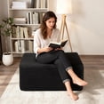 thumbnail image 2 of Oooh Life Black Oversized Ottoman Bench for Living Room, Extra Seating and Sofa Footrest, Plush Rectangle Design, No Assembly Required, 2 of 6