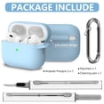thumbnail image 2 of for AirPods Pro Case Cover with Cleaner Kit,Soft Silicone Protective Cover for AirPods Pro 2nd/1st Generation Cases for Women Men,AirPod pro 2 Case Accessories with Keychain-Sky Blue, 2 of 7