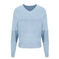 thumbnail image 5 of Qetyuw Crochet Knitted Sweaters for Women Casual Loose Fit V Neck Jumpers Solid Color Chunky Long Sleeve Pullover Sweater, 5 of 5