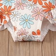 thumbnail image 4 of Zwiiyzr 2025 6M-3T Toddler Girls Rash Guard One Piece Swimsuits Cute Flower Print Long Sleeve Sunscreen Seaside Surfing Swimsuit Orange, 4 of 9
