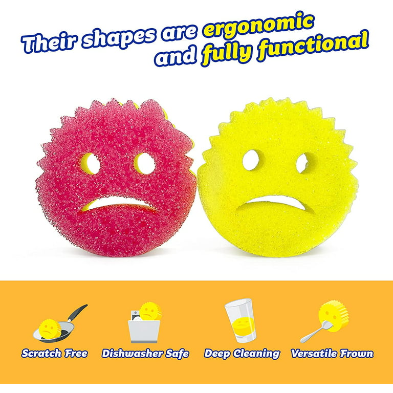 Scrub Daddy Sponge Set – Sad Daddy – FlexTexture Scrubber and Scrub Mommy  Dual-Sided Sponge and Scrubber – Soft in Warm Water, Firm in Cold, Scratch  Free, Odor Resistant – 2 Count – BigaMart
