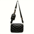 thumbnail image 1 of Herald Chevron Quilted Small Crossbody Bag with Coin Purse Pouch Women Square Snapshot Camera Side Shoulder 2 Size Handbag, 1 of 6