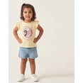 thumbnail image 6 of Disney Princess Shirts for Girls Ruffle Sleeve T-Shirt with Interactive Lenticular Patch Gift for Toddler (Yellow, 5), 6 of 6