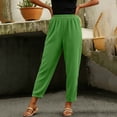 thumbnail image 4 of Gytharion Women's Plus Size Harem Pants Waffle Knit High Waist Tapered Trousers Side Slit Loose Fit Lounge Pants with Pockets for Travel, 4 of 5
