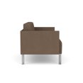 thumbnail image 2 of Luxe Lounge Lobby Reception Waiting Loveseat / Silver Steel Legs / Brown, 2 of 5